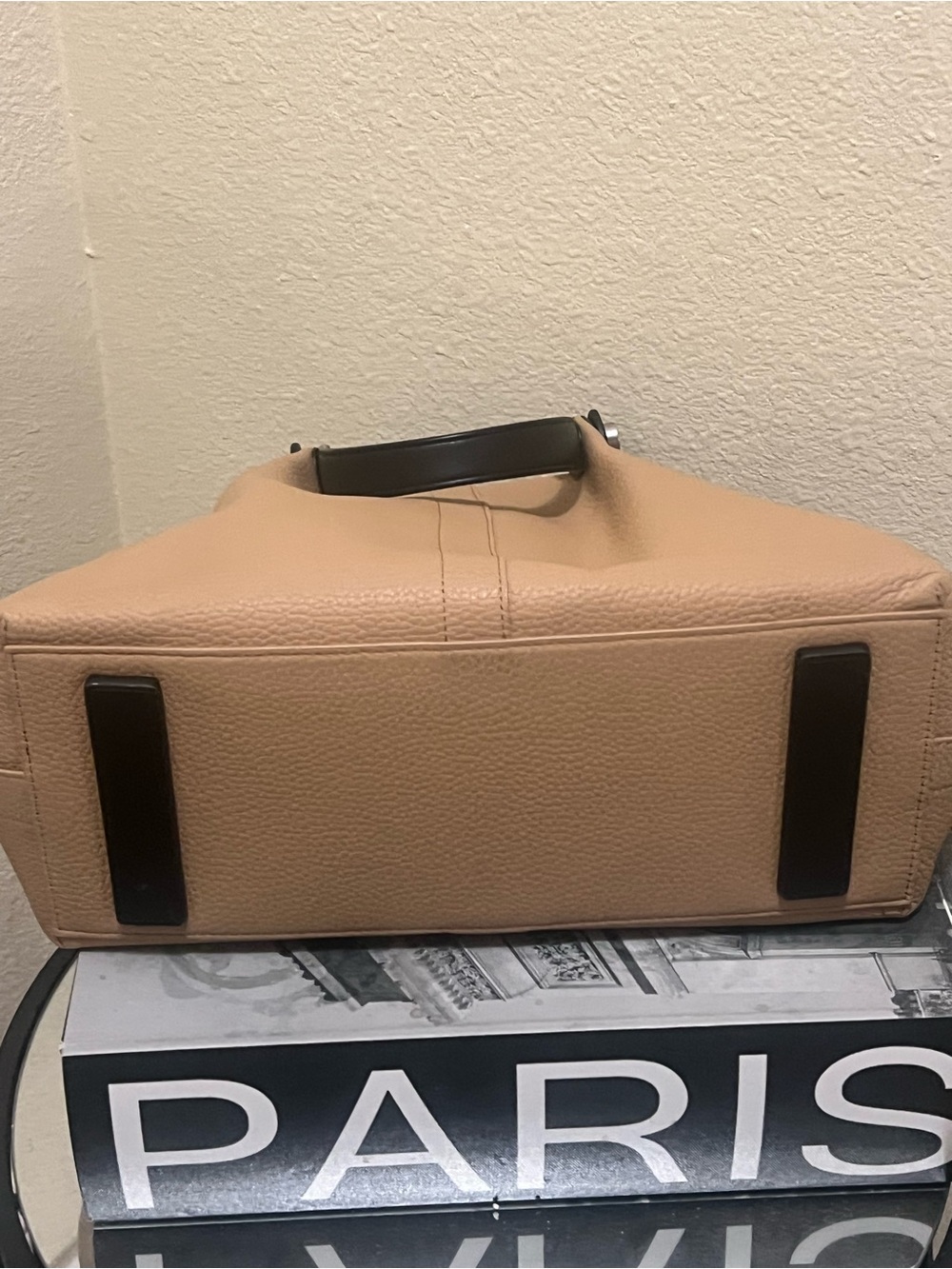 All Saints Beige Tan Leather Tote with Black Handles - Picture 6 of 13